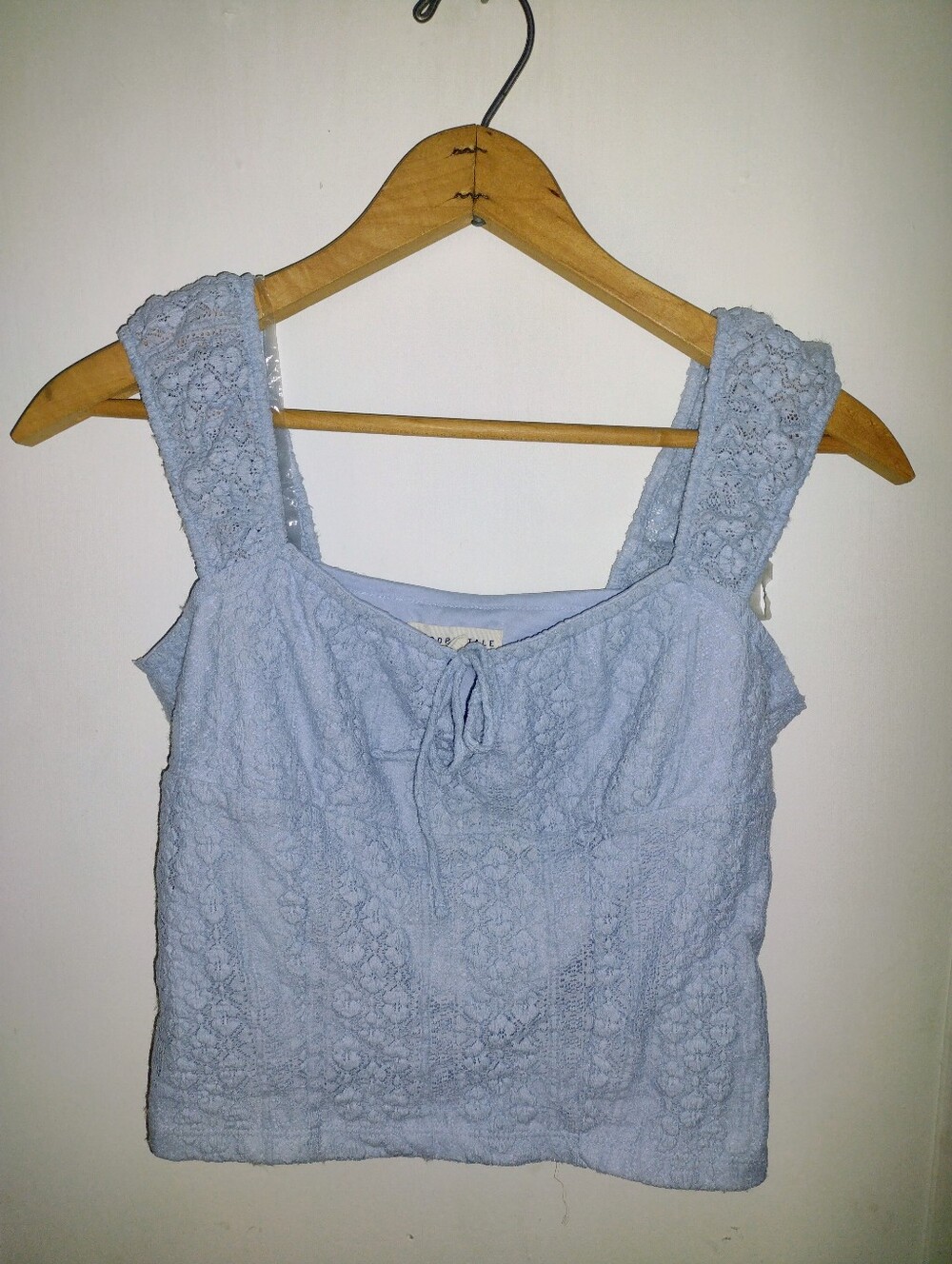Aropostale Lacey Light Blue Lace Square-Neck Women's Tank Top